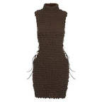 Robe courte à col roulé pour femmes