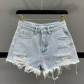 Shorts en jean taille haute pour femmes