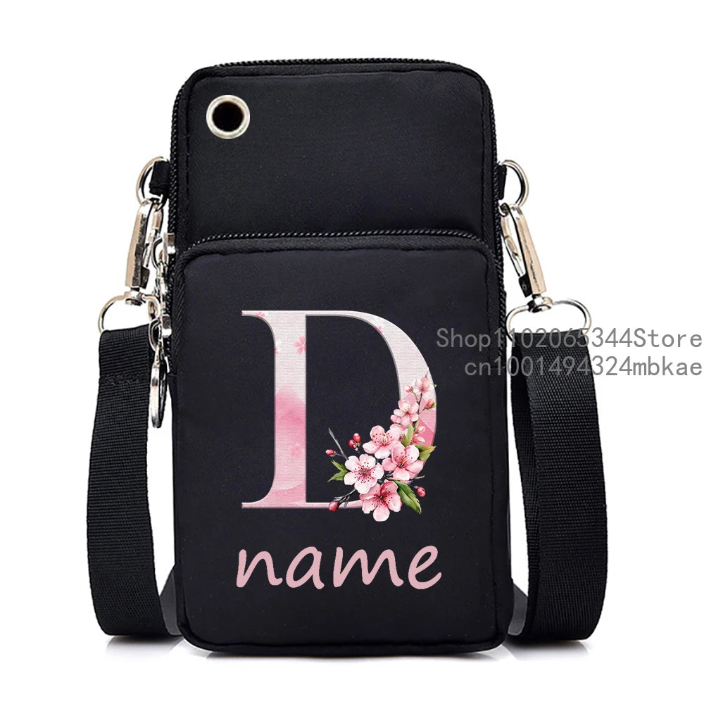 Sac à bandoulière pour téléphone portable floral pour femmes