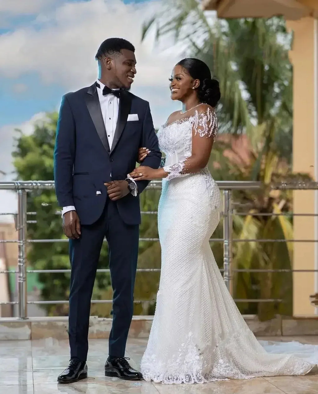 Robe de mariée sirène en dentelle pour femmes