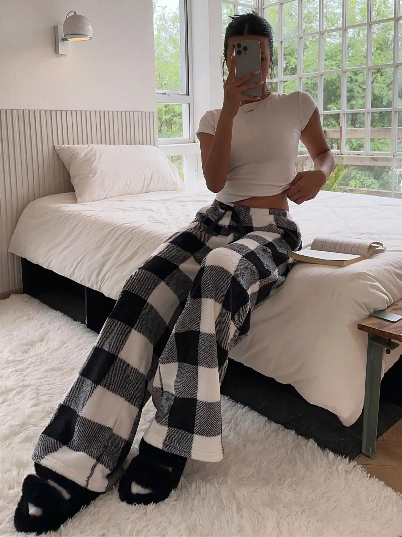 Pantalon large à imprimé léopard pour femmes