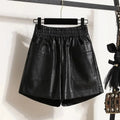 Shorts en cuir amples à jambes larges pour femmes