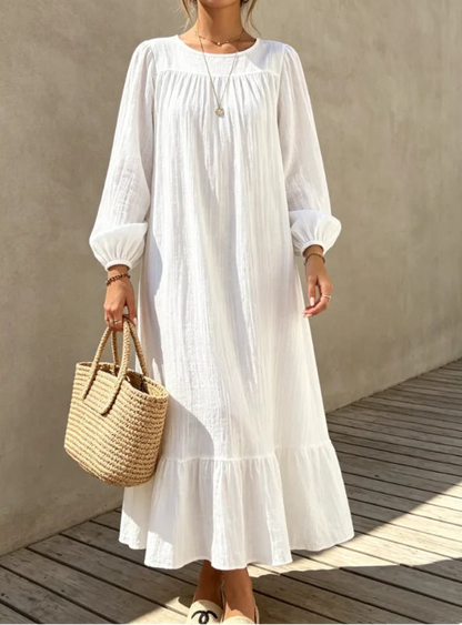 Robe Longue Fluide Femme – Effet Froissé Élégant