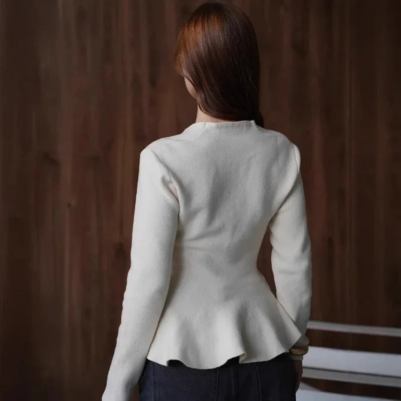 Gilet cardigan long à manches longues en maille pour femmes