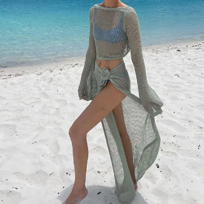 Ensemble Jupe et Haut Femme – Maille Ajourée