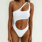 Maillot de bain une pièce à épaule dénudée, pour femmes