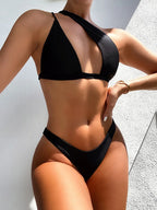 Ensemble maillot de bain deux pièces à une épaule pour femmes