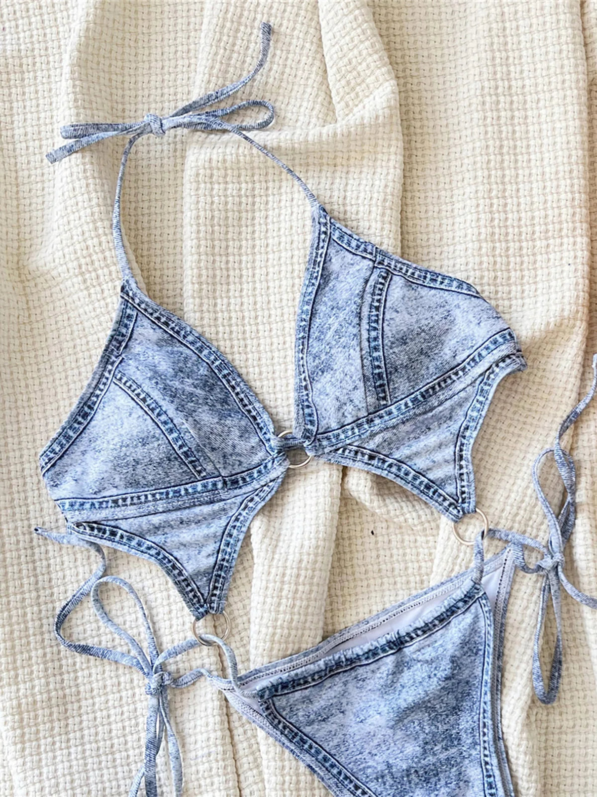 Maillot de bain une pièce en jean pour femmes