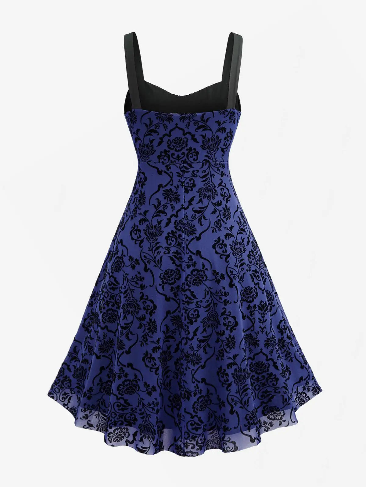 Robe en maille superposée à fleurs vintage pour femmes