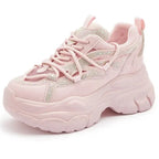 Basket en cuir véritable creux pour femmes