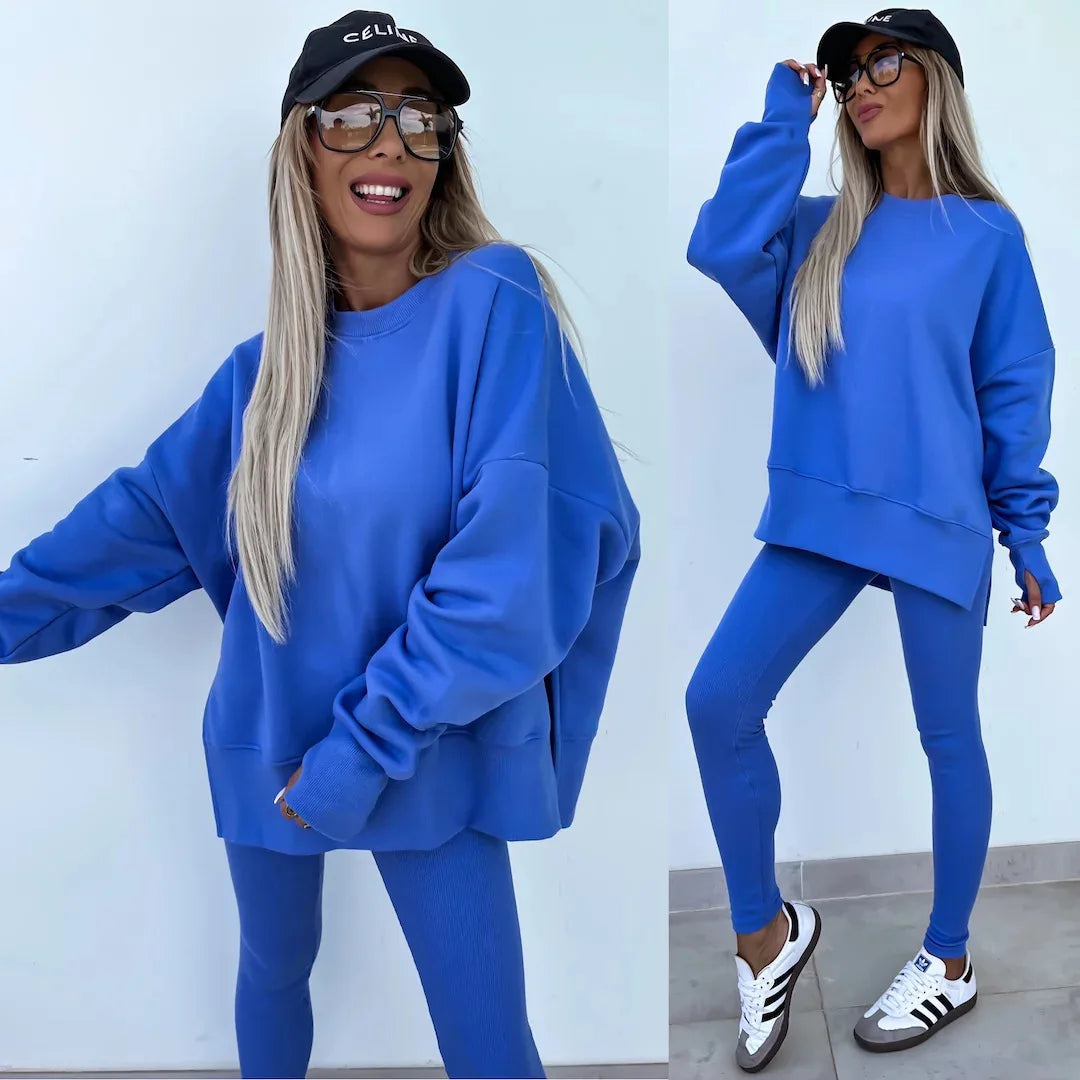 Ensembles décontracté pull ample + pantalons serrés pour femmes