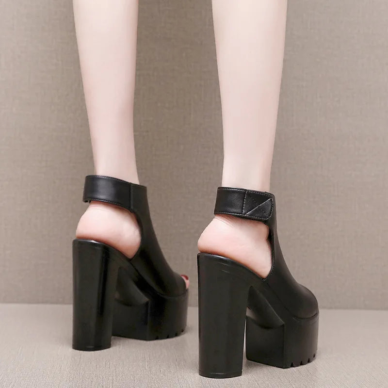 Sandales en cuir talons pour femmes
