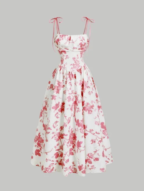 Robe élégante et intellectuelle à imprimé floral pour femmes