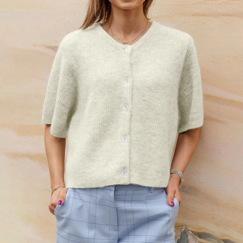Cardigans vintage à manches courtes pour femmes