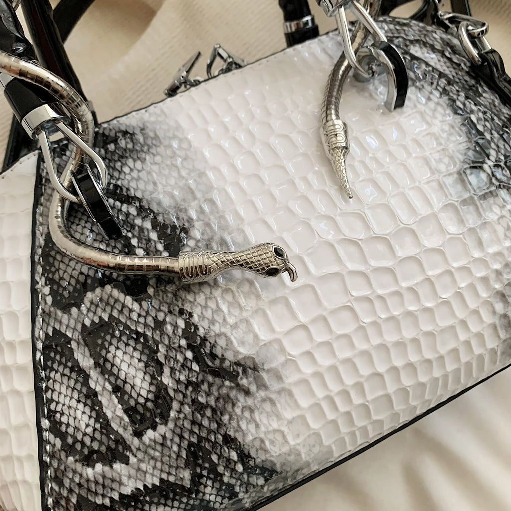 Sac à bandoulière motif crocodile pour femmes