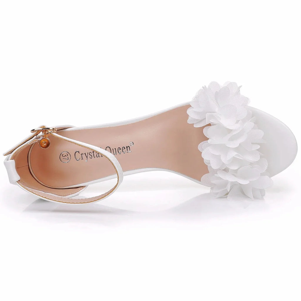 Sandales à fleurs en dentelle pour femmes