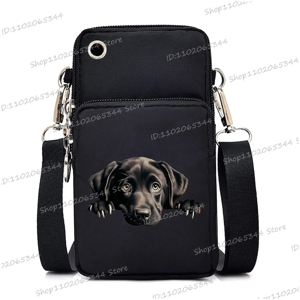Sac à main pour téléphone portable imprimé chien 3D pour femmes