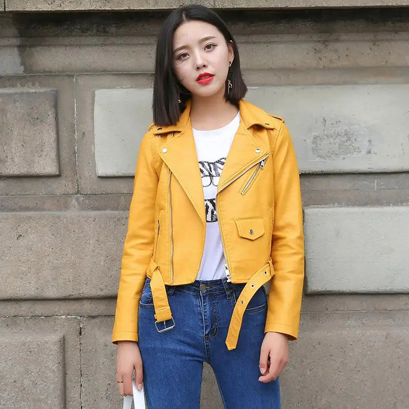 Blouson en similicuir PU femmes