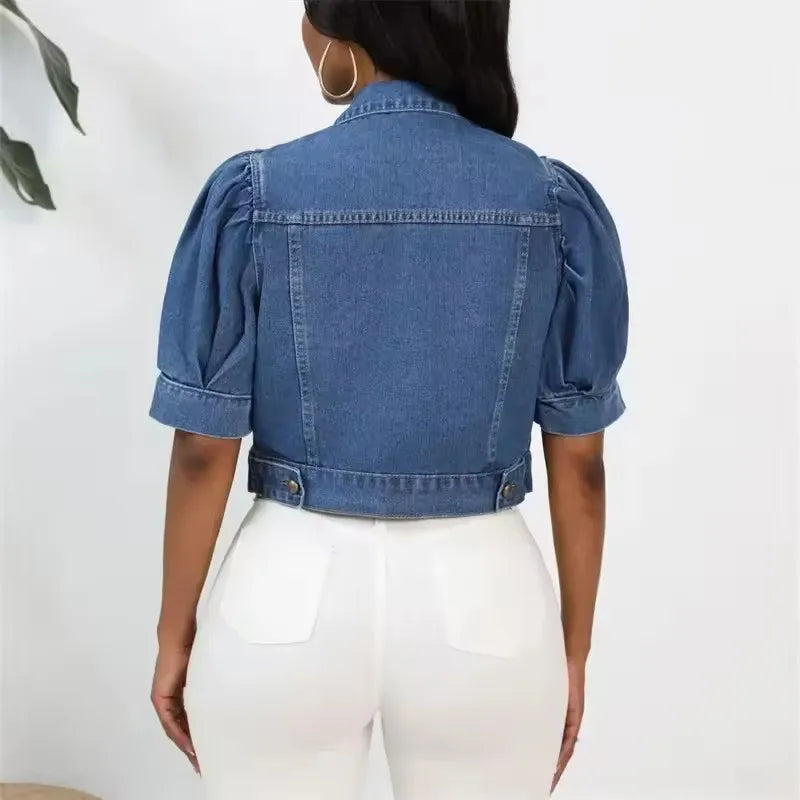 Veste en jean à simple boutonnage pour femmes