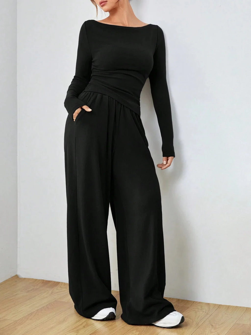 Ensembles deux pièces décontracté pantalons amples pour femmes