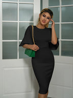 Robe moulante à col rond pour femmes