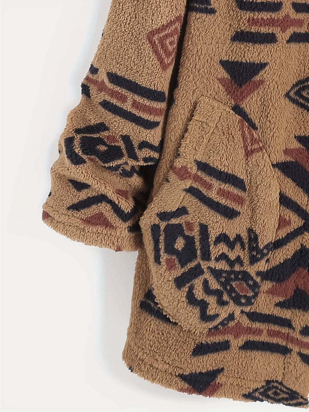Manteau en peluche autrichien ultra-fin imprimé national aztèque pour femmes