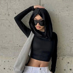 T-Shirt à capuche et  manches longues pour femmes