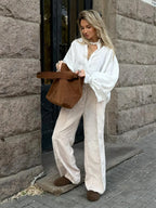 Pantalon à jambes larges et coupe ample pour femmes