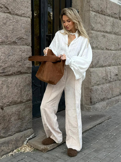 Pantalon Large Femme – Coupe Ample et Confortable