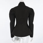 Veste rétro à col montant pour femmes