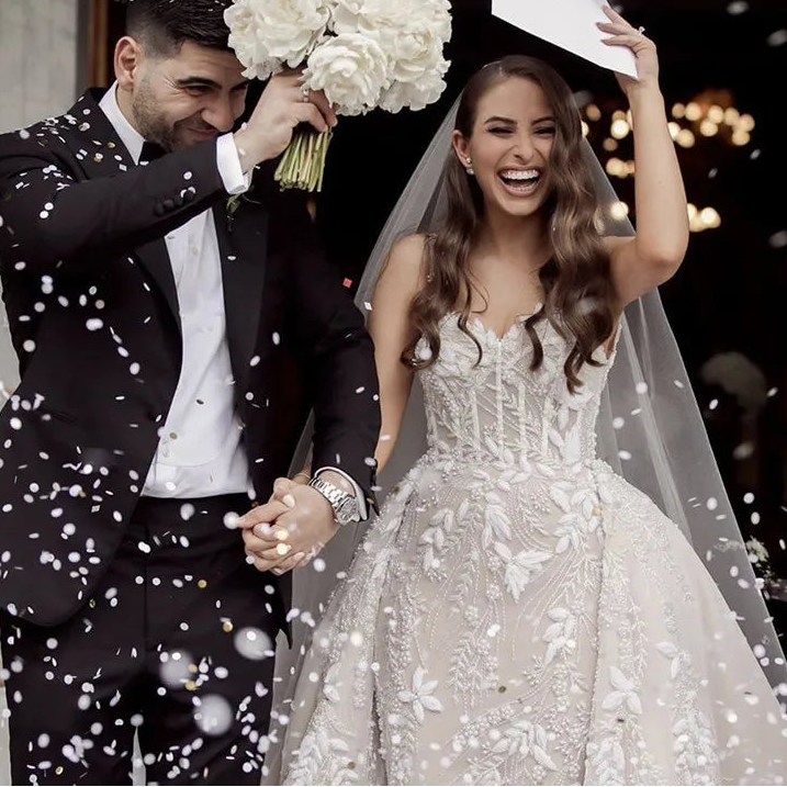 Robes de mariée sirène de luxe sans manches bustier pour femmes