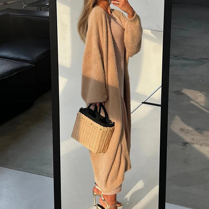 Cardigan femme chaud et doux à manches longues