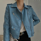 Veste en cuir, cuir PU pour femmes