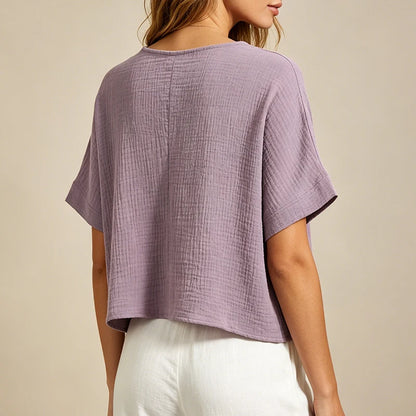 T-Shirt Chic Femme – Mousseline de Coton