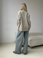Pull basique tricoté col rond pour femmes