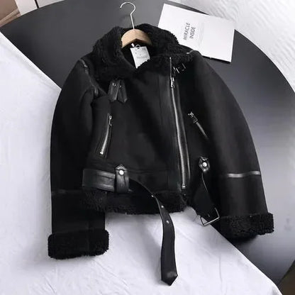Veste Épaisse Femme en Daim – Style Chaud