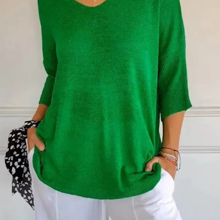 Pull décontracté à col en V pour femmes