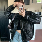 Veste en cuir PU pour femmes