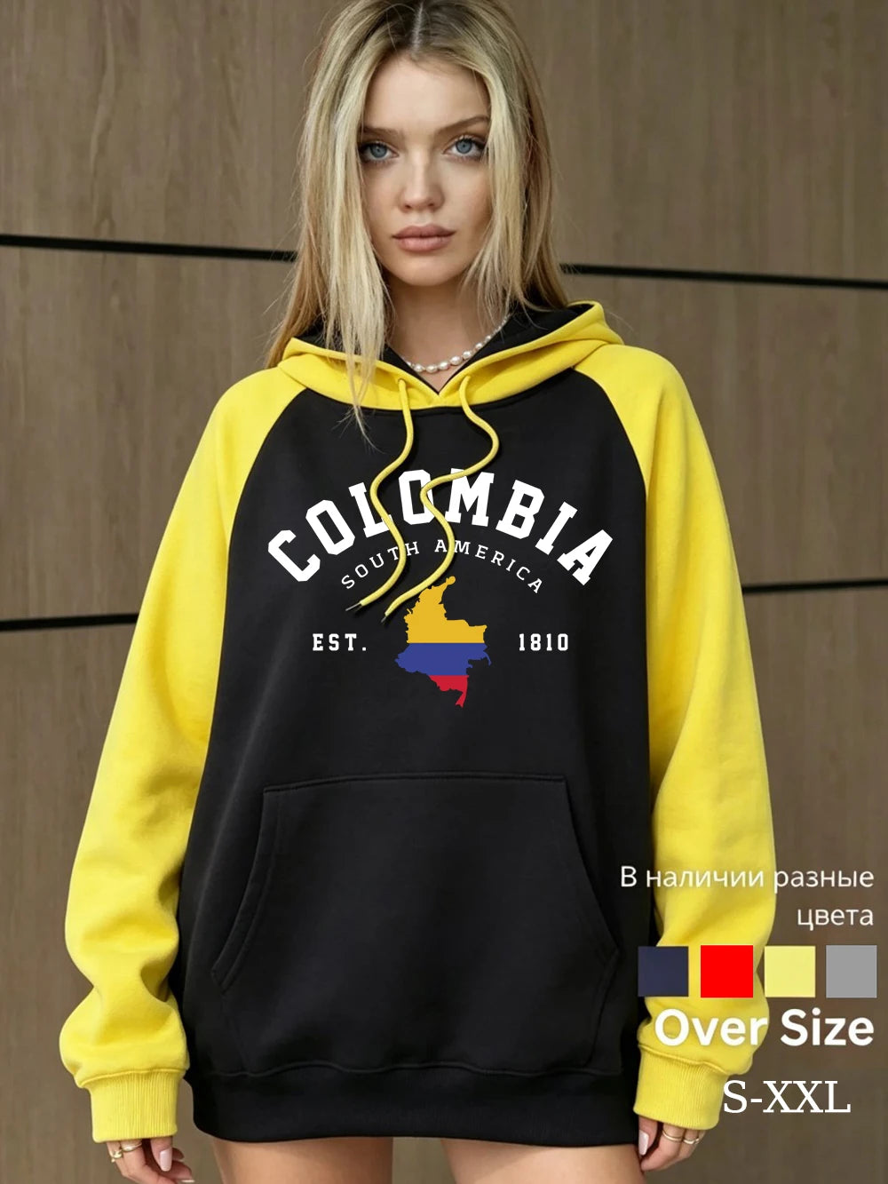 Sweat à capuche Colombie Amérique du Sud pour femmes