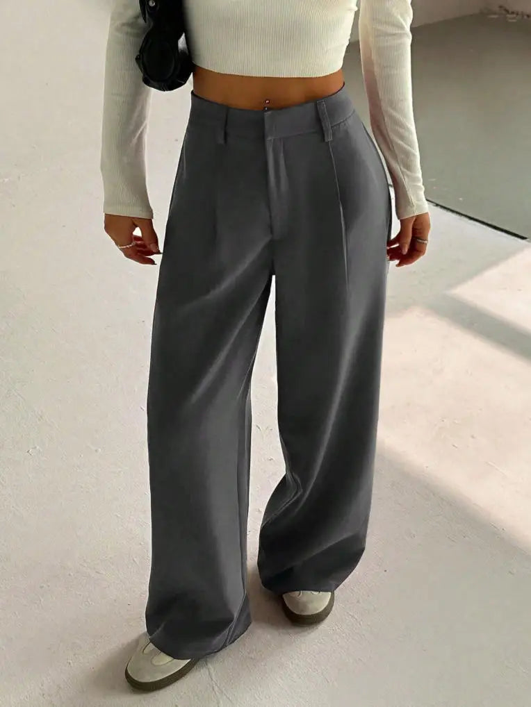 Pantalon Ample Femme – Taille Haute et Tissu Léger