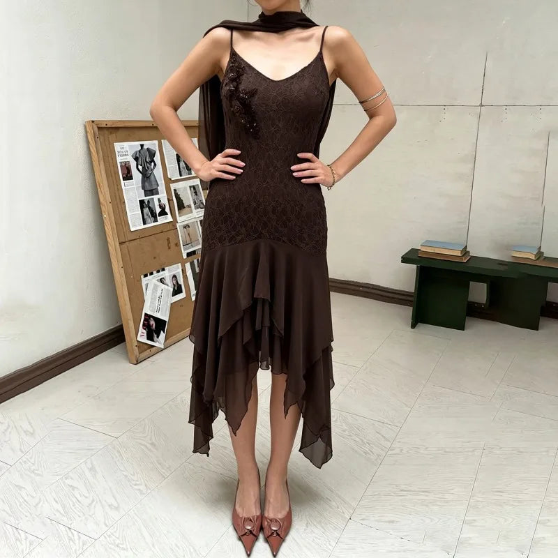 Robe de soirée sexy et élégante en dentelle pour femmes