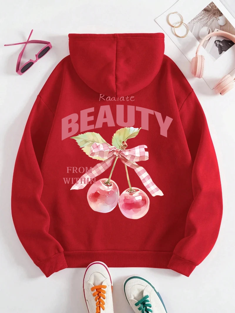 Sweat à capuche Pink Cherries pour femmes