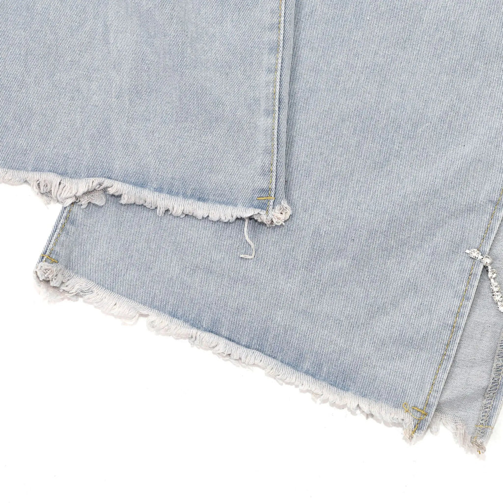 Jean taille haute à jambes larges et droites pour femmes