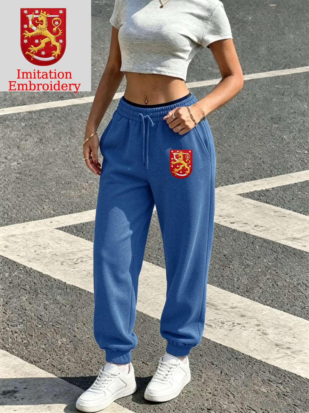 Pantalon de jogging imprimé emblème de la Finlande pour femmes