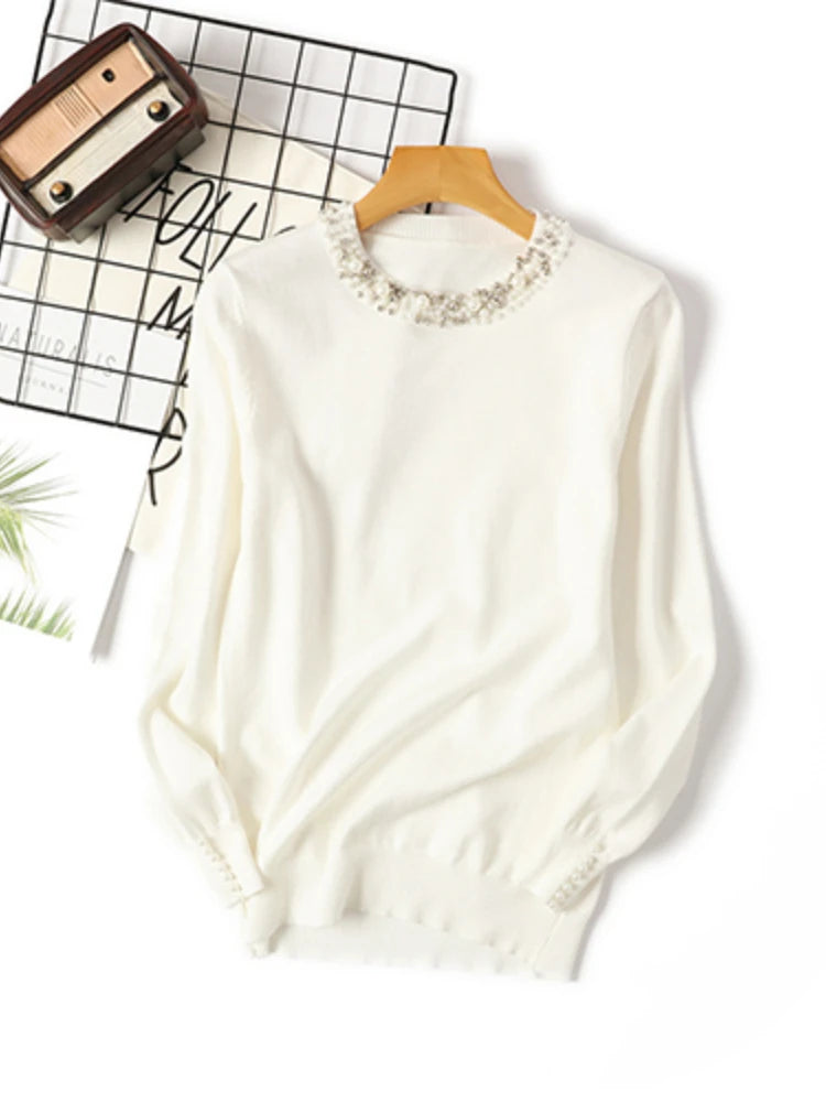 Pull Bicolore en Maille Femme – Manches Longues