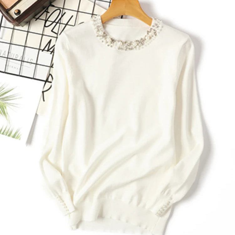 Pull chandails tricotés à manches longues pour femmes