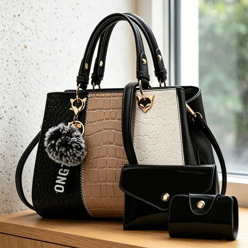 Sacs à main en cuir PU à motif crocodile