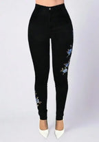 Pantalon en jean taille haute pour femmes