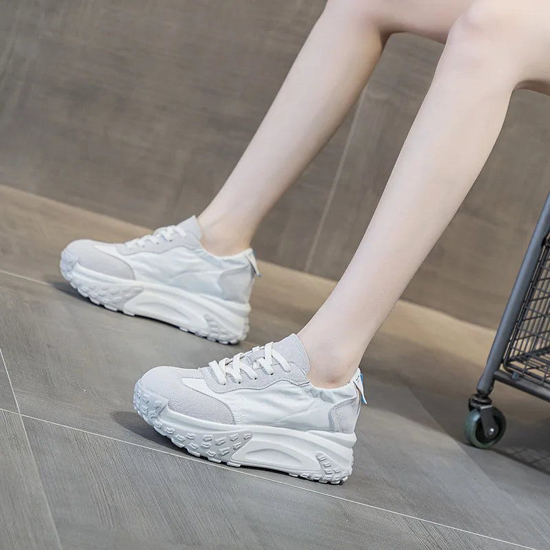 Baskets en cuir véritable pour femmes