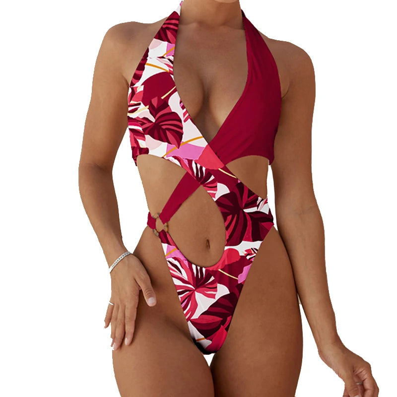 Maillot de bain une pièce croisé pour femmes